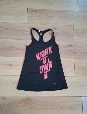 Débardeur de sport noir décathlon taille S