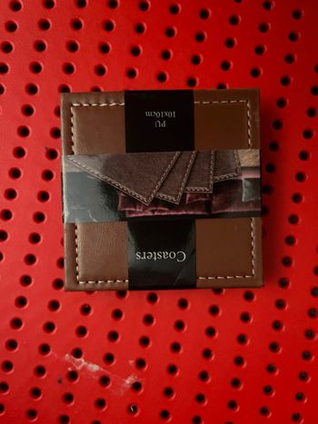 Sous verre en simili cuir marron