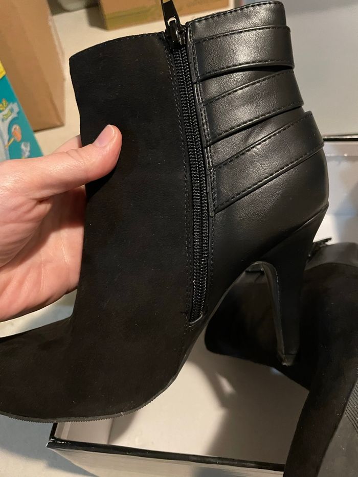 Bottines noires suédine femme hiver - photo numéro 4