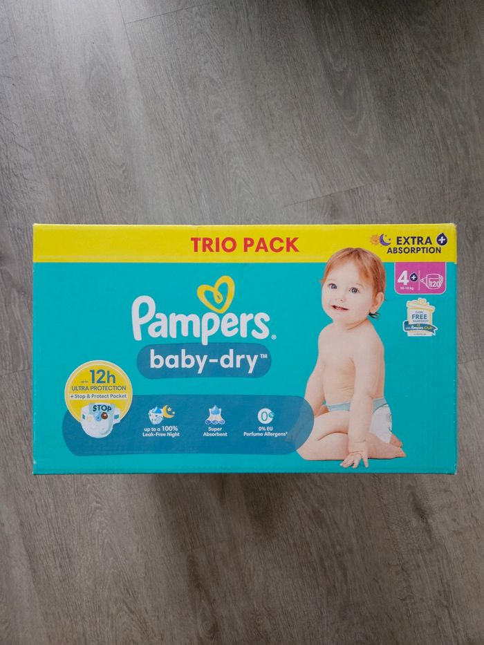 Carton couches pampers taille 4+ 120 couches neuf - photo numéro 2