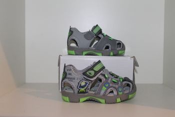 jolie sandales nus pieds grise et verte 24
