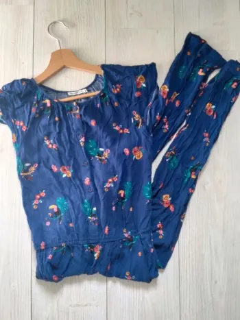 Combinaison longue fille motif fleuri Monoprix Teens 14 ans