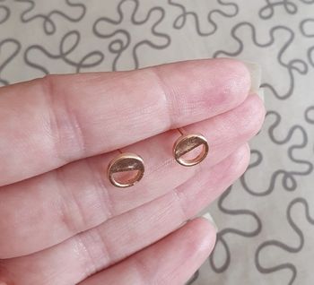 Boucles d'oreilles neuves pendantes demi lune dorées