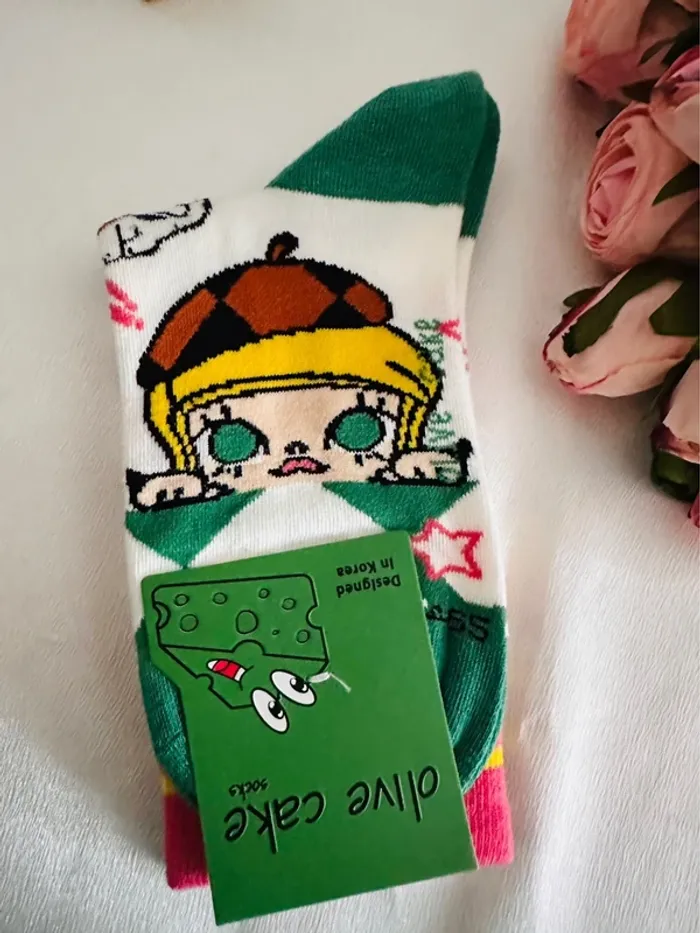 🚂Chaussettes fantaisie Molly Toy Story cowgirl – Pop Mart × Olive Cake – taille 36-40 - photo numéro 3