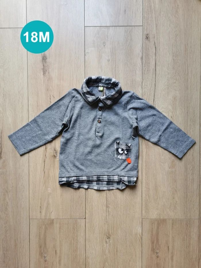 T-shirt col carreaux Orchestra 18 mois