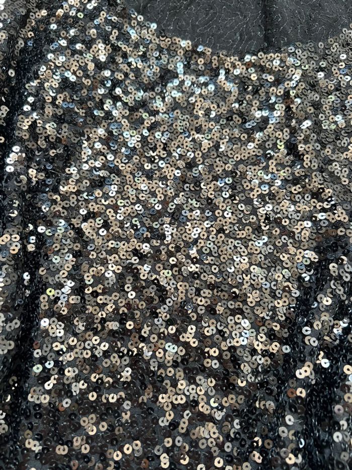 Top vintage y2k style Ibiza noir sequins Goth Coquette vintage - Taille S - photo numéro 5