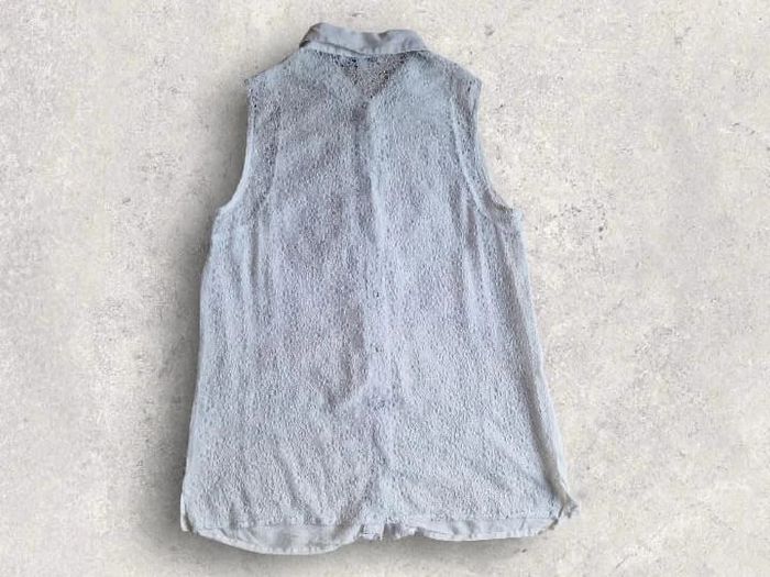 Blouse débardeur blanc à dentelle "Les petites" taille M - photo numéro 2