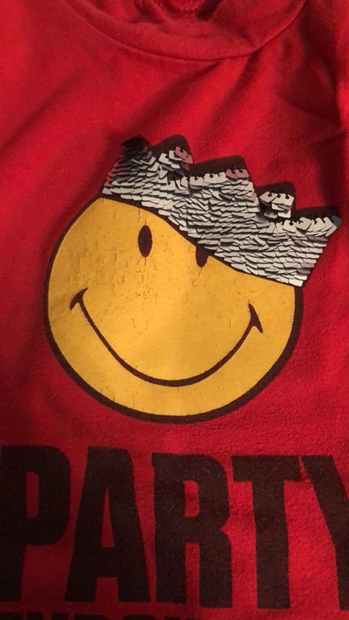 Tee shirt à sequins smiley 4 ans - photo numéro 2