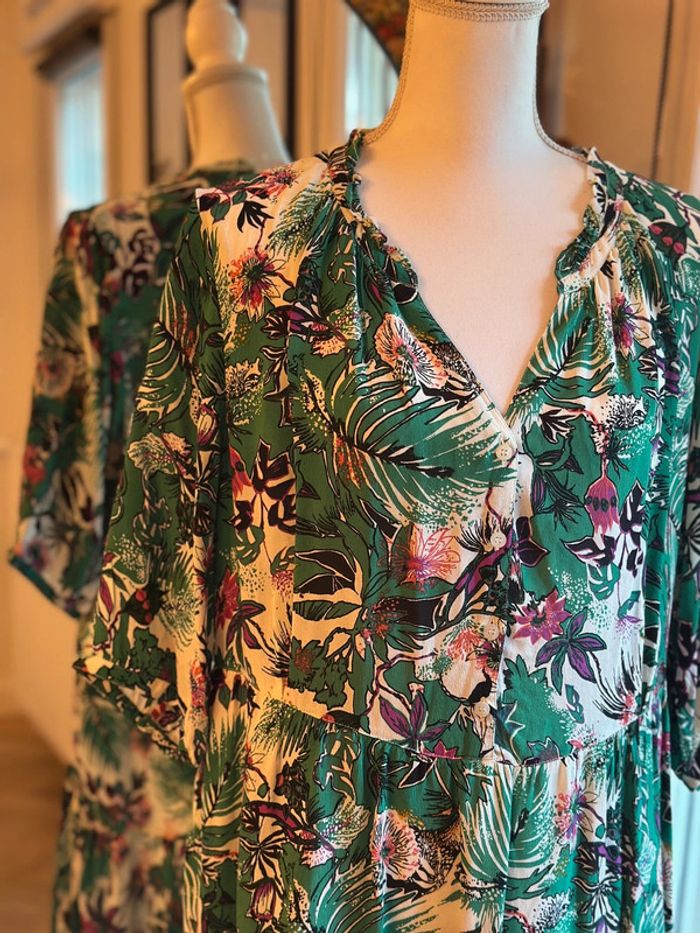 Robe imprimé fleuri végétal vert – T.42 IKKS - photo numéro 5