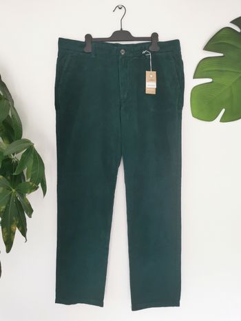 Pantalon velours Straight en coton bio vert sapin Monoprix Taille 48