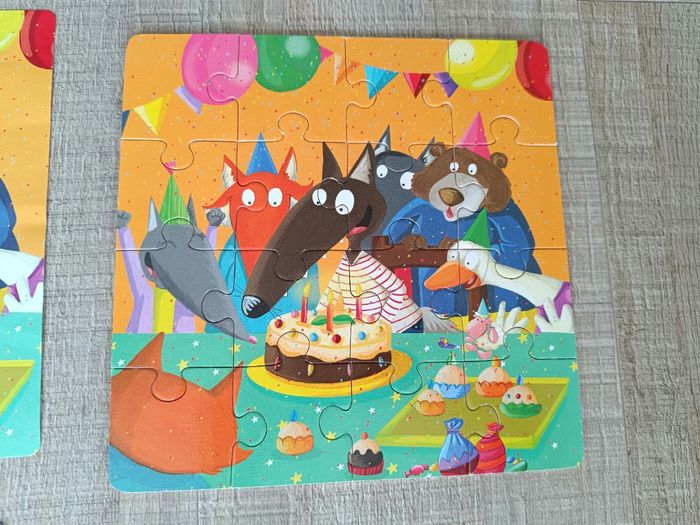 3 puzzles en bois petit loup - photo numéro 4