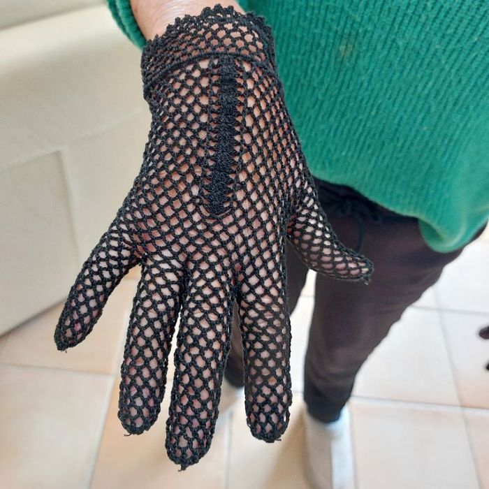 Paire gants femme coton noir