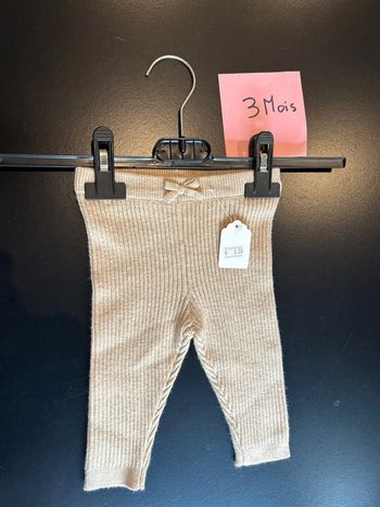 Legging beige côtelé
