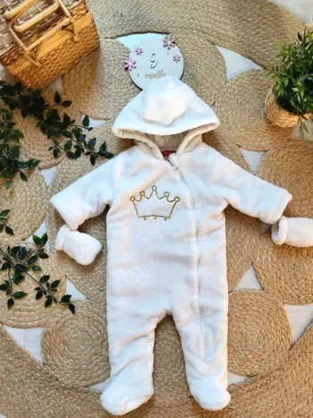 🌼 Compinaison polaire avec moufles 9 mois fille , Tissaia 🌼