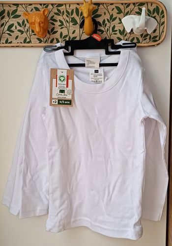 T-Shirts Manches Longues Blancs Tissaia Enfant Mixte Lot De 2