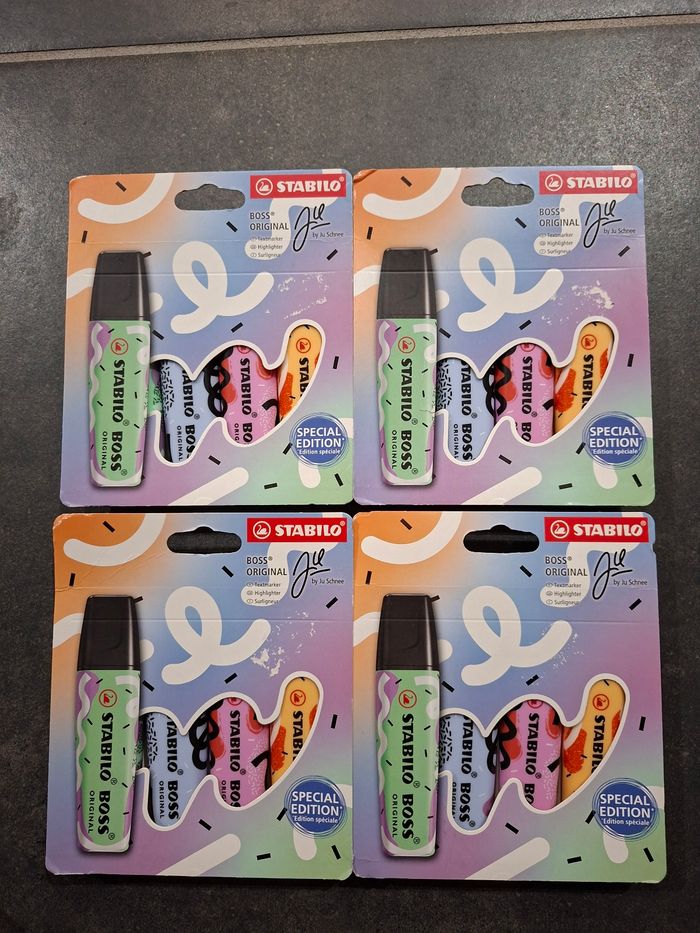 Lot de 4 pochettes de 4 stabilos coloris pastels édition limitée