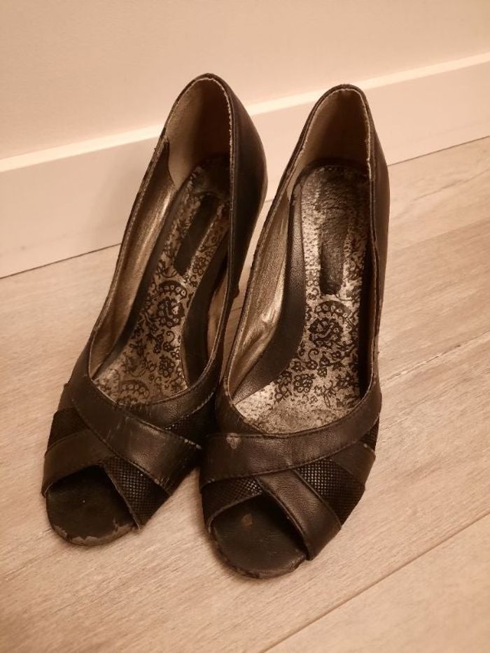 Escarpins ouverts noirs 38