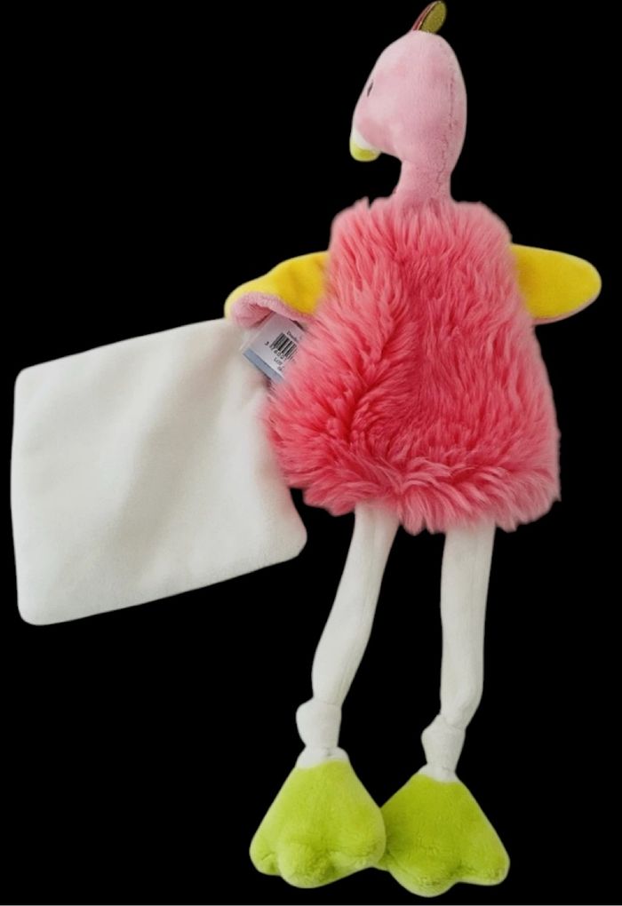 ❤️B5374 Doudou Plat Mouchoir Flamant Rose Babynat Baby Nat - photo numéro 3