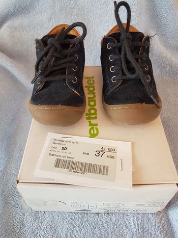 Chaussures bébé T20 bleu intérieur cuir
