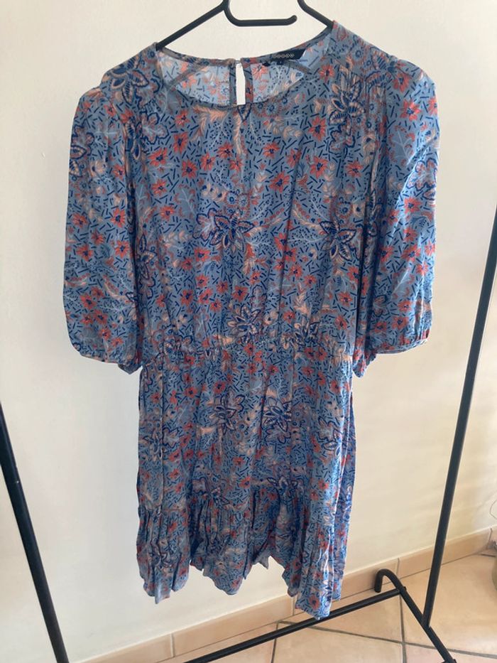 Robe été bleue fleurie