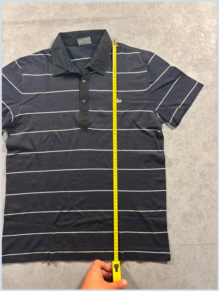 Polo Lacoste Vintage noir avec rayure blanche Taille S - photo numéro 7