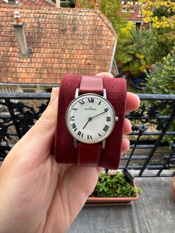 Montre Michel Herbelin vintage – Cadran chiffres romains – Bracelet LIP cuir – Élégance française