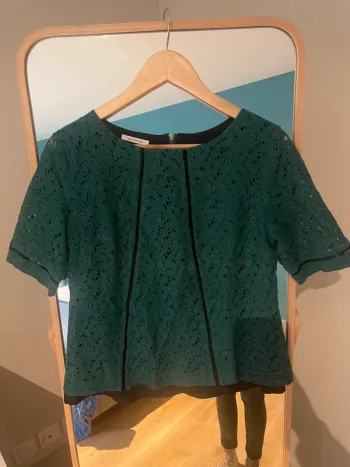 Blouse dentelle verte