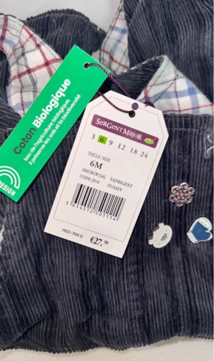 Salopette bébé en velours Sergent Major 6mois - photo numéro 4