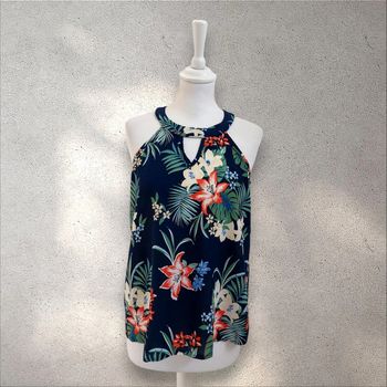 Blouse sans manche motifs fleuris XL