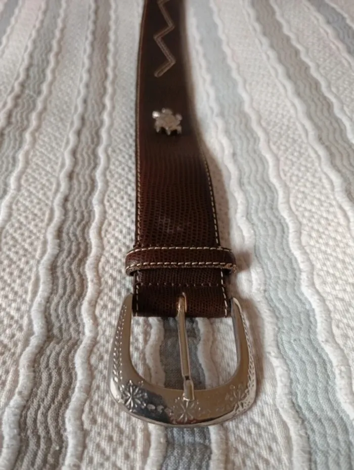 Ceinture 70 cm croûte de cuir de vachette SO&CO - photo numéro 6