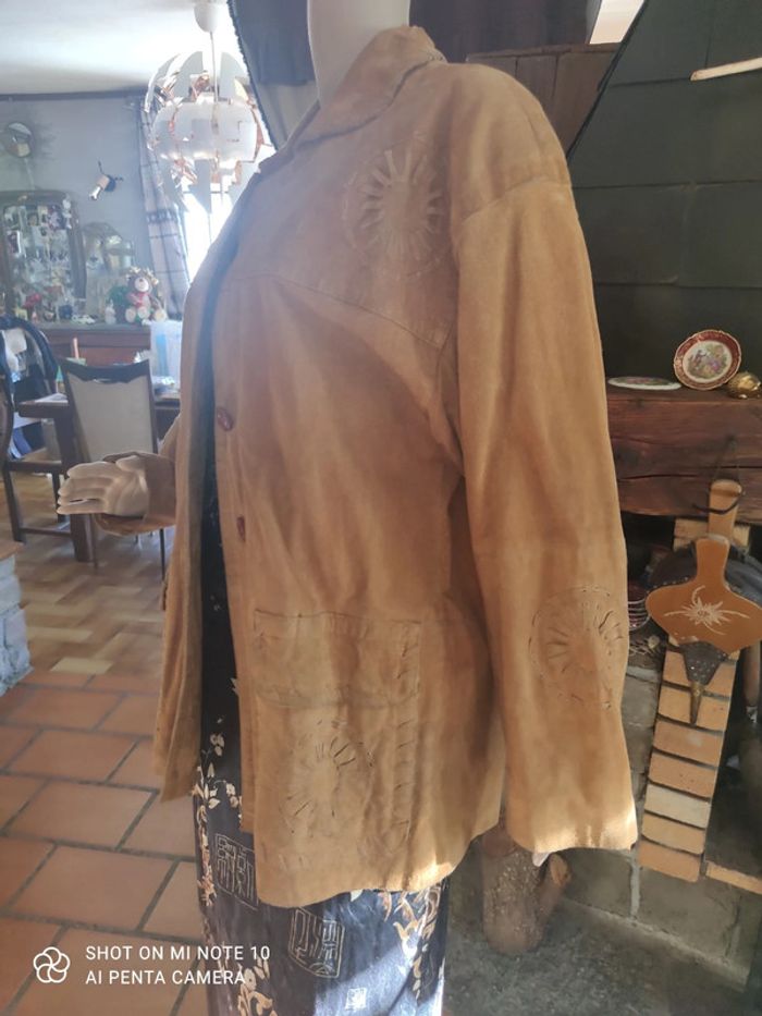 croute de cuir veste tendance indien - photo numéro 3