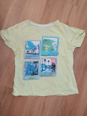T-shirt 8 ans DPAM Surf vert pomme