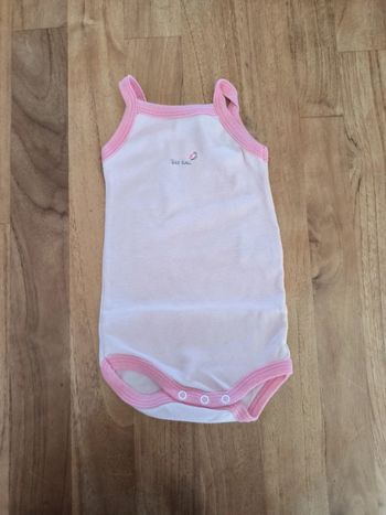 Body rose bretelles fines Petit Bateau 3mois