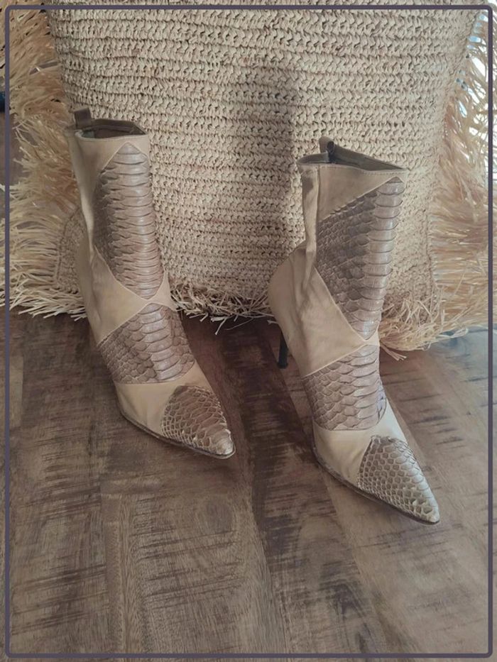 Bottines tout cuir de marque Plein Sud bon état pointure 39