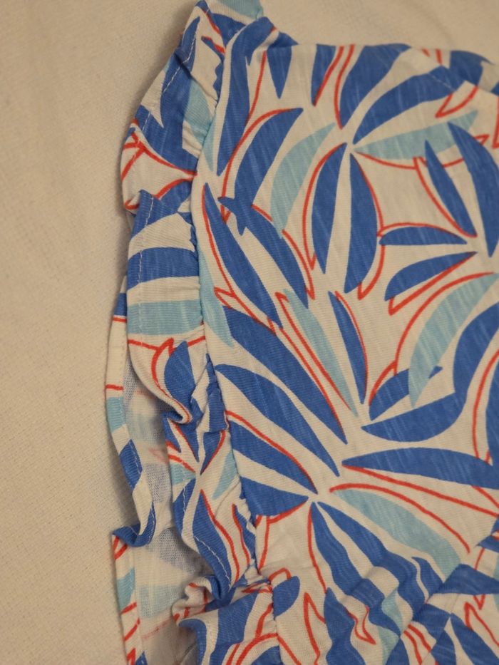 Joli short fille motifs feuilles 3 couleurs bleu , bleu fonce et rouge taille 3 ans neuf Obaibi 6 euros - photo numéro 3