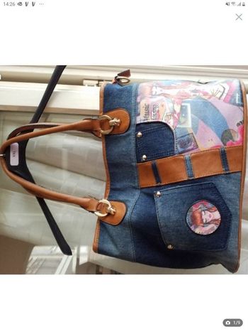 Sac à main en jeans  avec multiples poches très bon état
