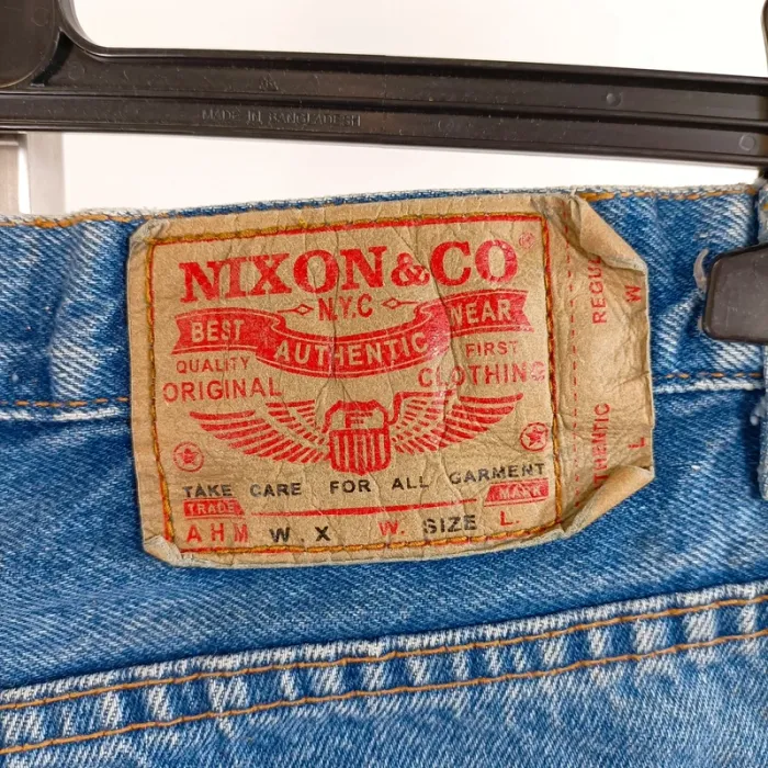Jean droit vintage Nixon & Co taille 40 bleu 100% coton taille haute authentique A1468 - photo numéro 8