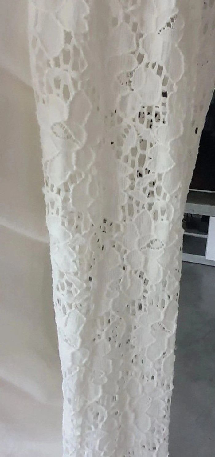 Beau T-shirt blanc manches dentelle T: 38/40 - photo numéro 6