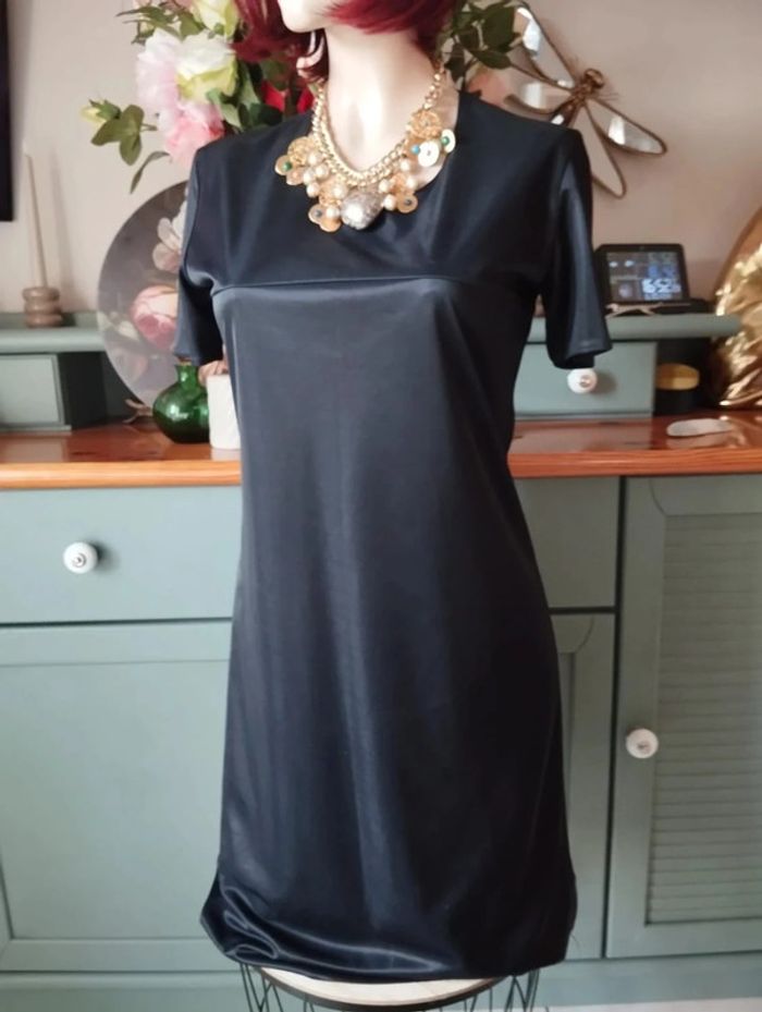 💗Robe Noire Satinée/Irisée Irena Gregori T34/36💗 - photo numéro 20