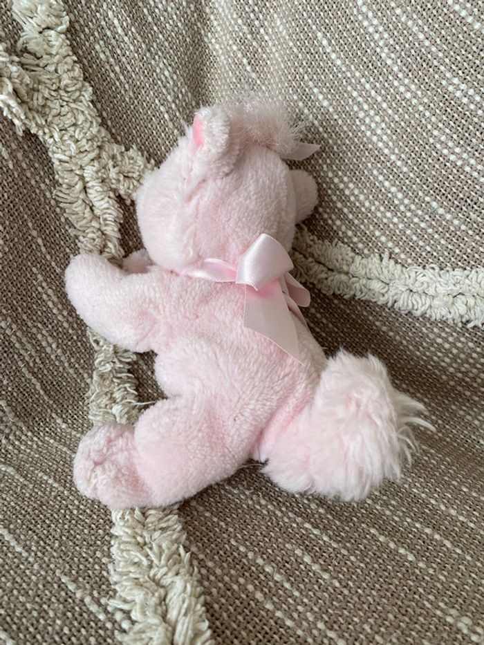 Peluche doudou 18cm disney les aristochats Marie chat rose noeud très bon état - photo numéro 6