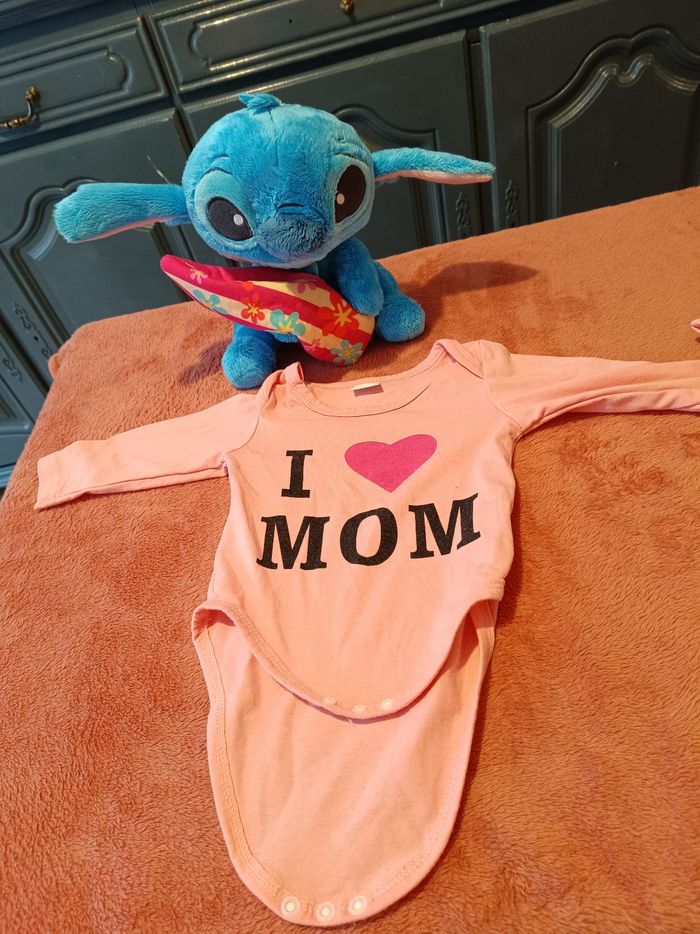 Ensemble bébé fille 0-3 mois I ❤️ Mom & I ❤️ Dad (sans marque) - photo numéro 4