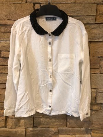 Chemisier blanc col noir 6 ans