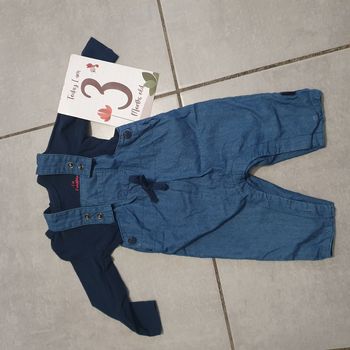 Ensemble 3 mois salopette et teeshirt