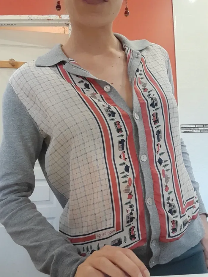 Chemise Gilet soie Vintage rétro - photo numéro 2