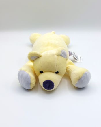 Peluche doudou ours jaune MARESE bleu lavande gris 30 cm chien