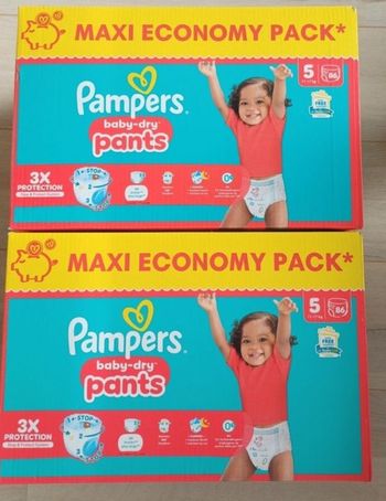 2 cartons de couches pampers pants taille 5