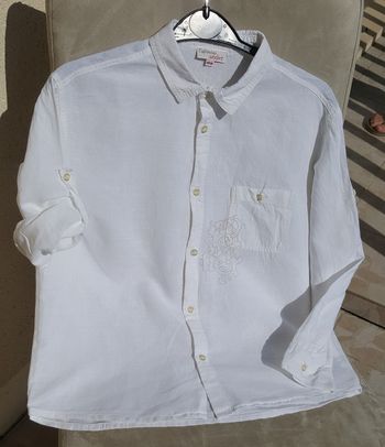 Chemise lin et coton blanche manches longues Catimini Atelier 10 ans