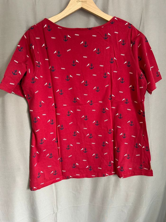 T-shirt rouge motif marin bonprix taille 46/48 - photo numéro 4