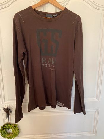 Tee-shirt marron taille L G-Star manches longues vintage années 2000