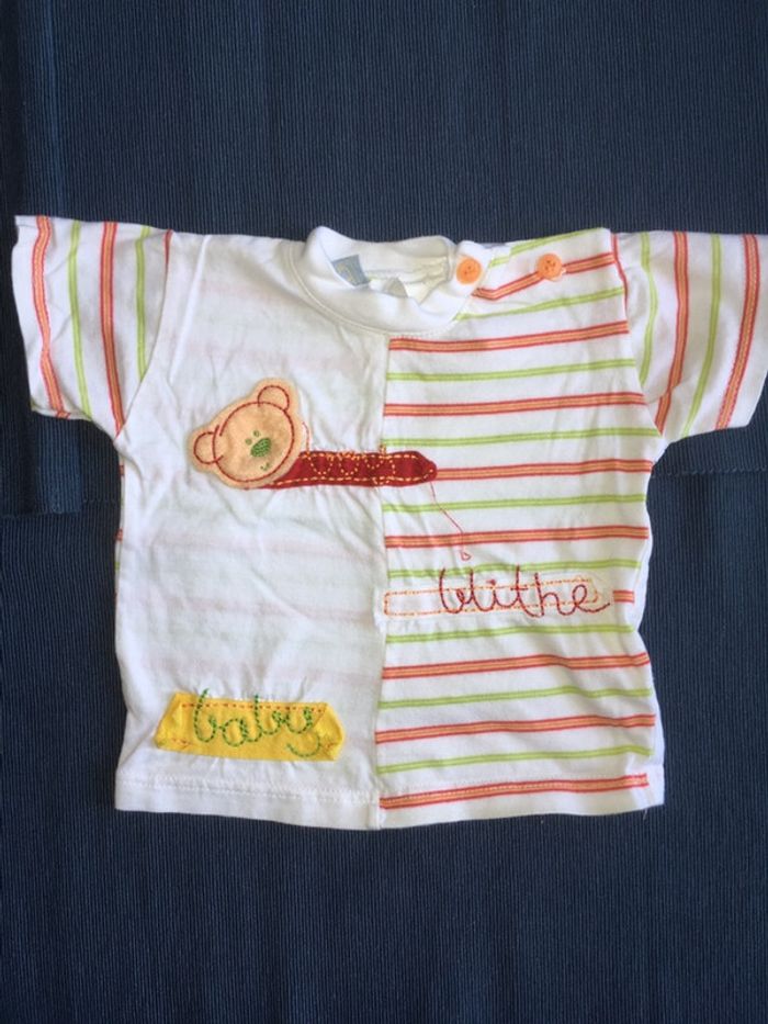 Teeshirt blanc et coloré 3mois